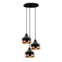 Pendant lamp 3 elements Metal Black Copper 3
