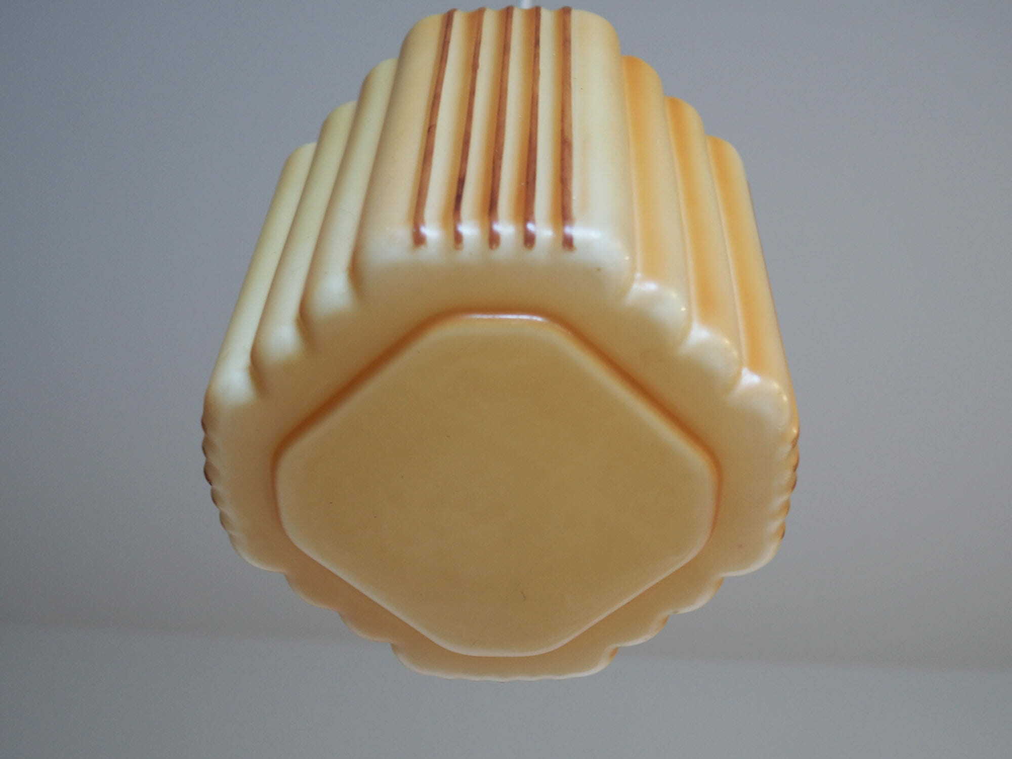 Vintage Pendant Lamp Glass Plastic Yellow 1960s 4