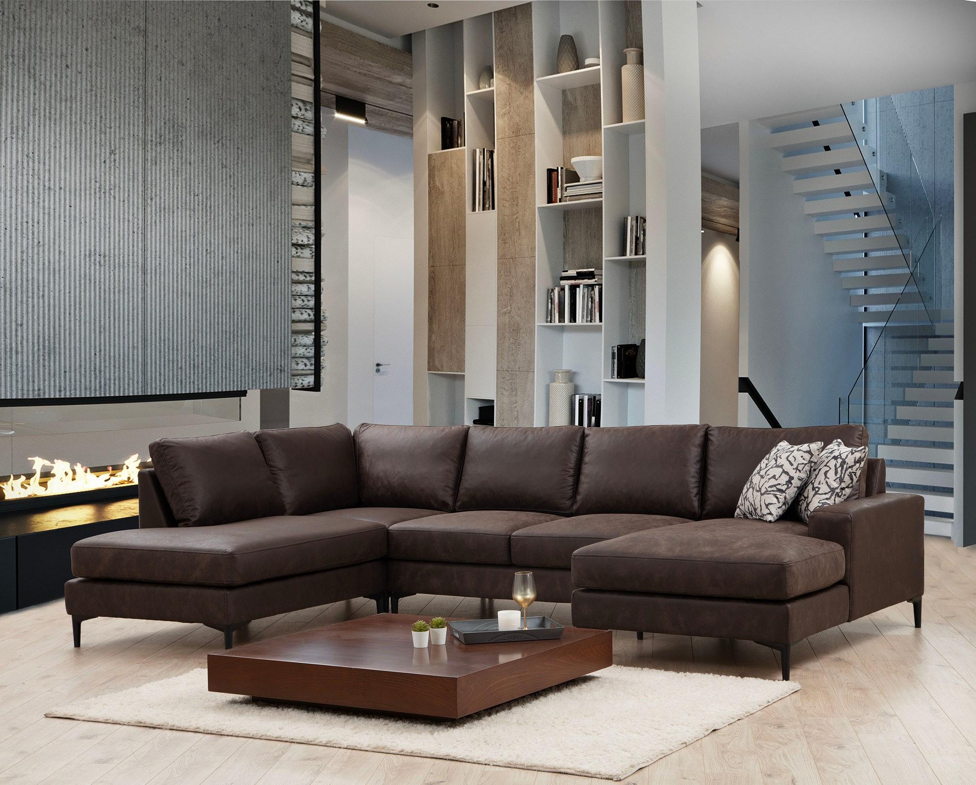 Porto Ecksofa Braun 0