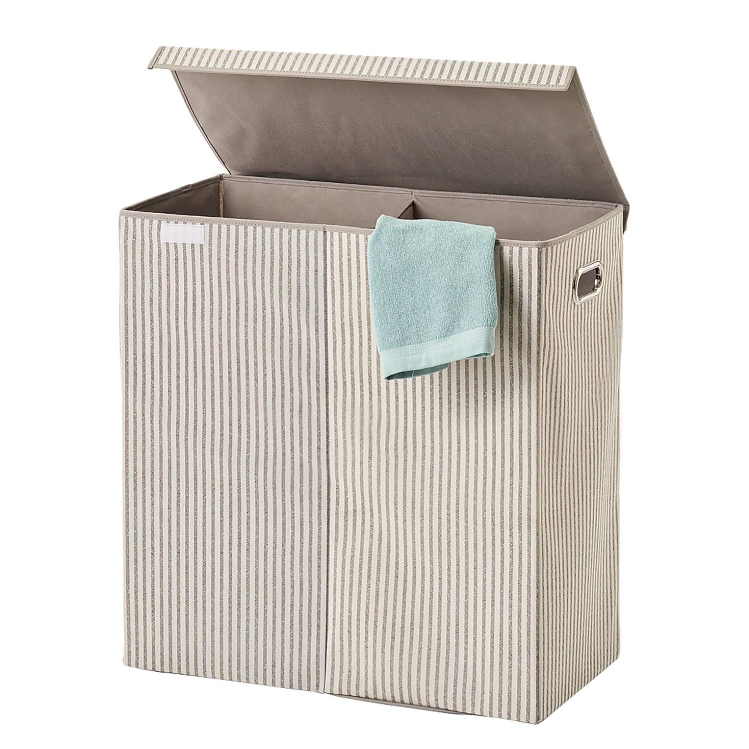Wäschesammler Stripes Webstoff Beige 1