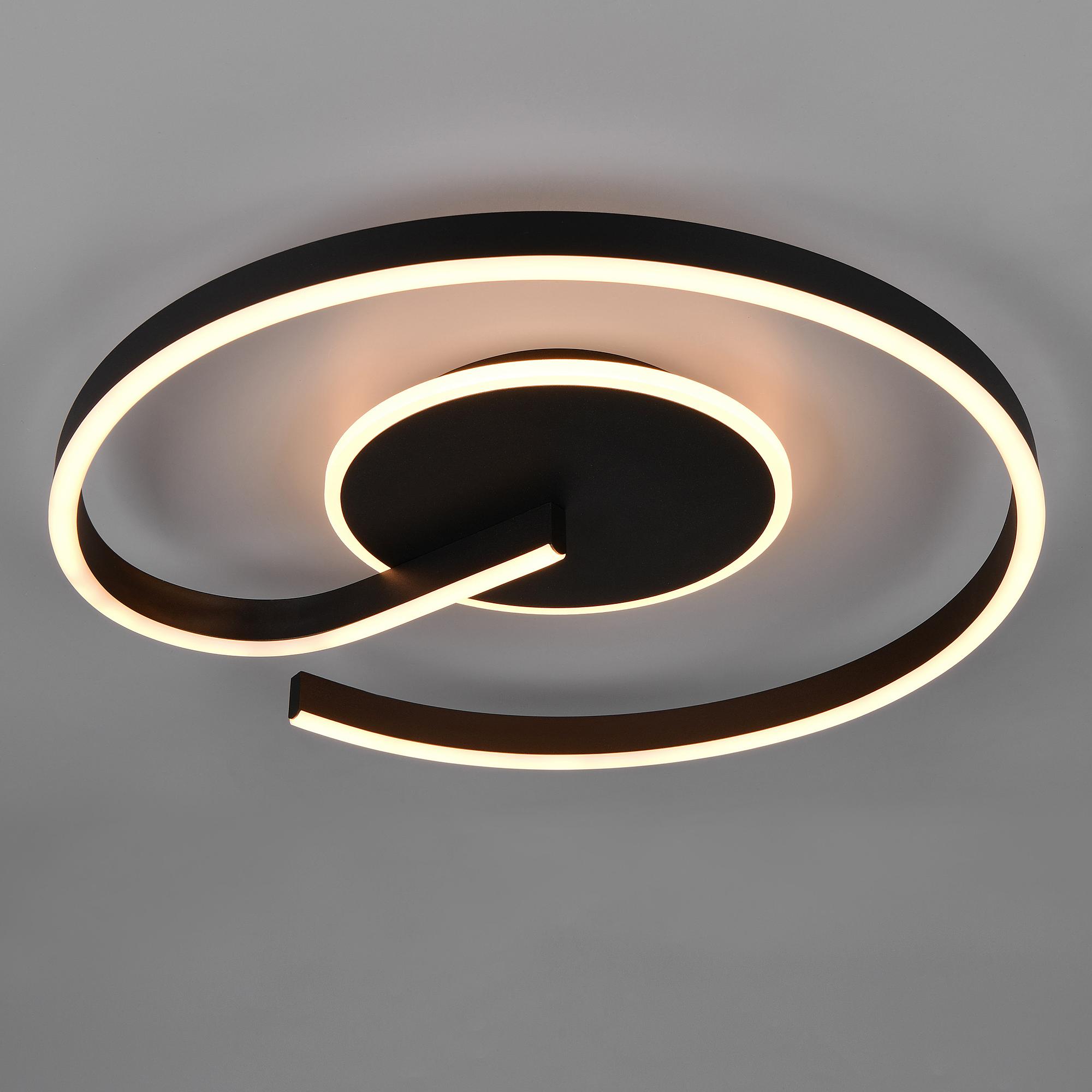 LECalle D-Deckenleuchte 1-Flammig Silikon Eisen Schwarz 1