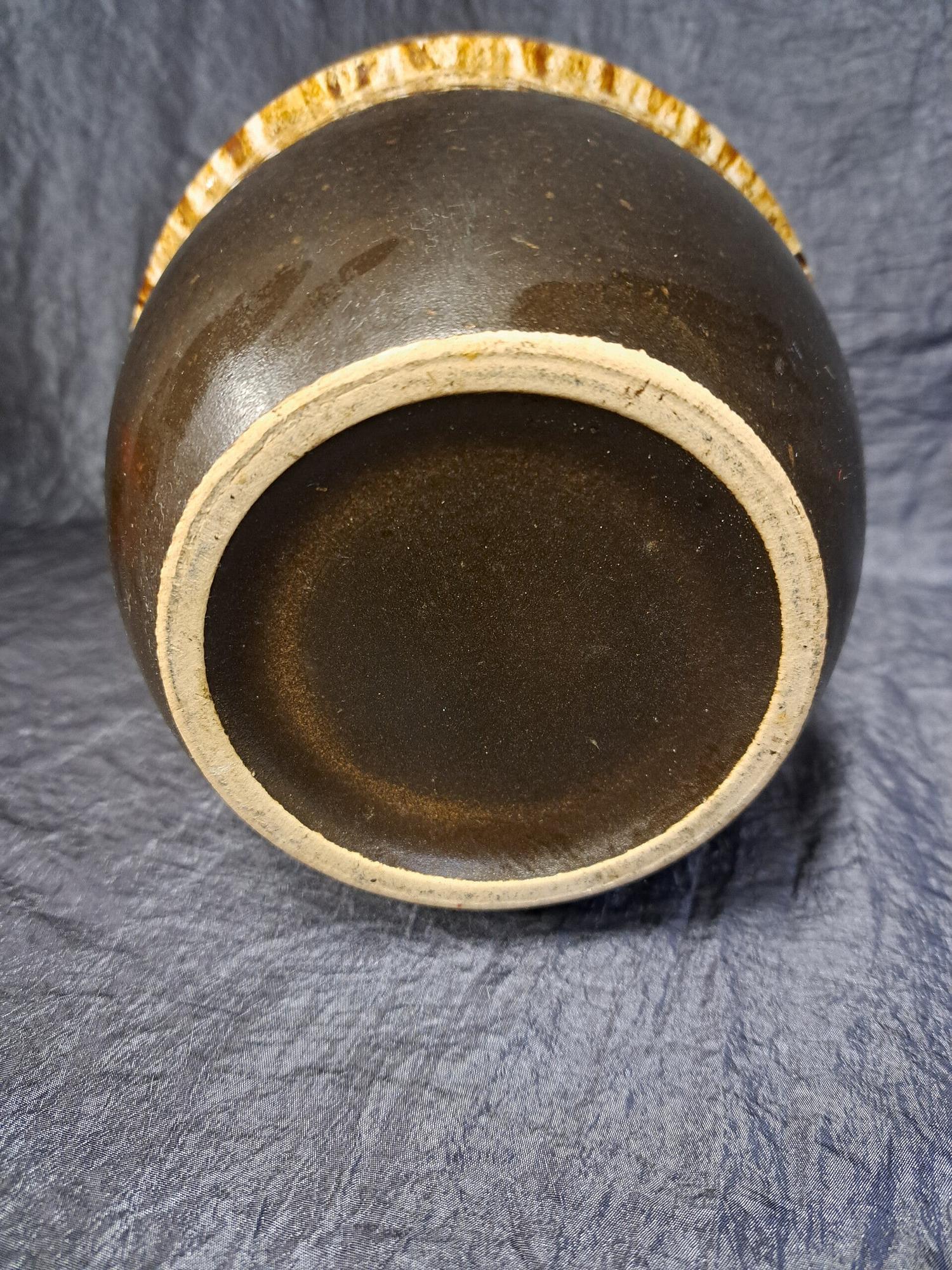 Vintage Blumentopf Keramik Braun  3