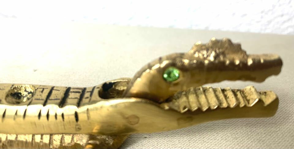 Vintage Nussknacker Krokodil Messing 1