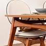 Touch Dining table set 4-pc. Nubuck leather Cream 2