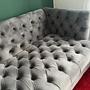 Chesterfield 3-Sitzer Sofa Samt Grau 2