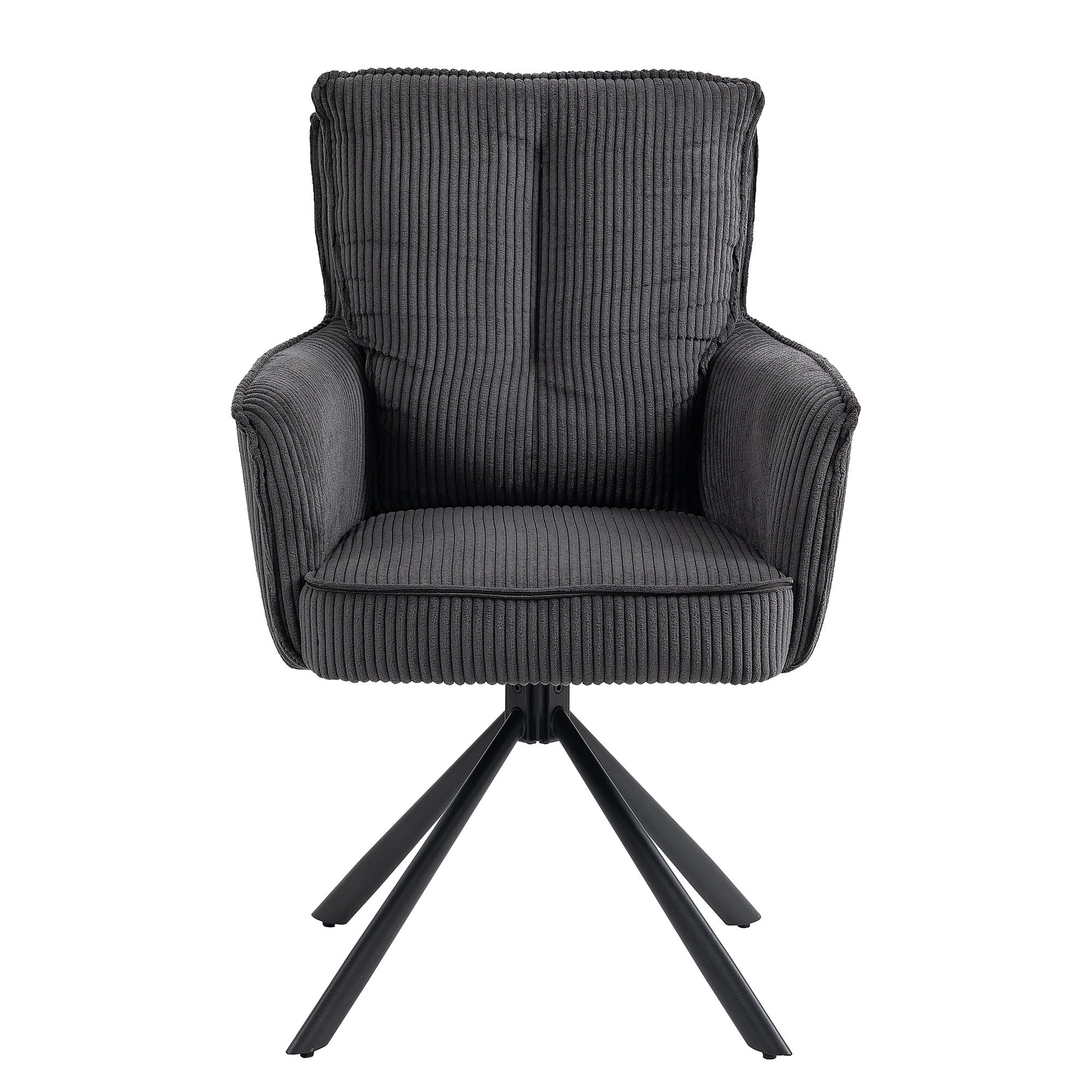 2x Drehbarer Armlehnenstuhl SALVIN Dunkelgrau 1