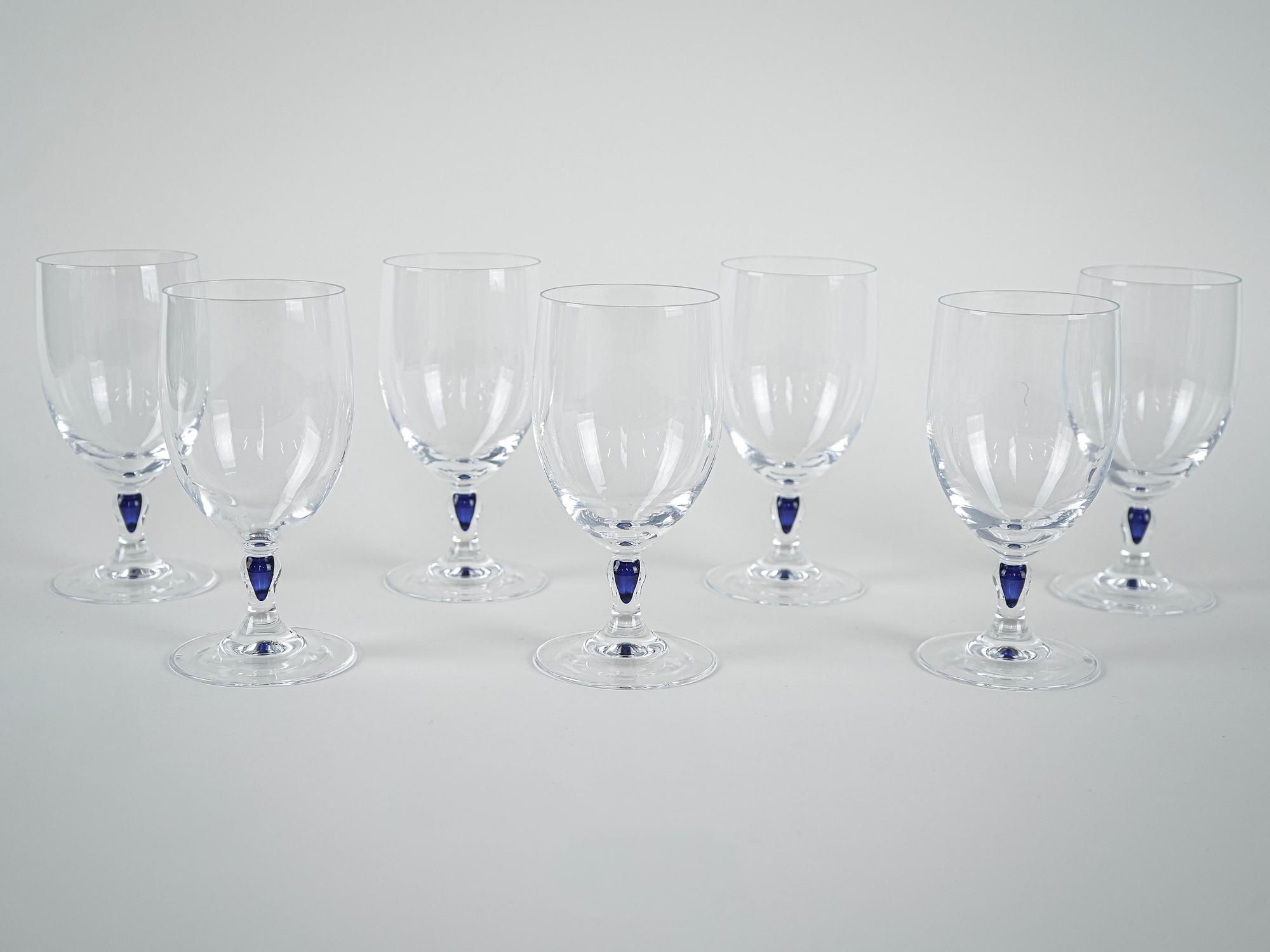 Set Venise Saphir Glasses 1970s Cristal d'Arques 5