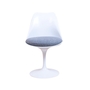 Knoll Tulip Chair Weiß mit grauem Sitzpolster 2