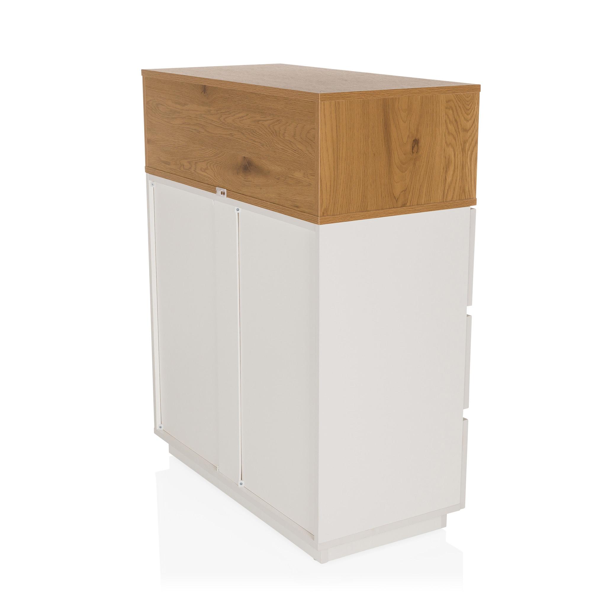 MELMO K Highboard Cabinet Wood White 9