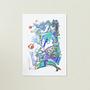 Mamma e Bimbo Art Print Multicolored 2