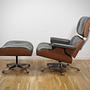 Eames Lounge Chair XL & Ottoman Leder Umbragrau 1