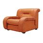 Sessel Leder Orange 1970er Jahre 0