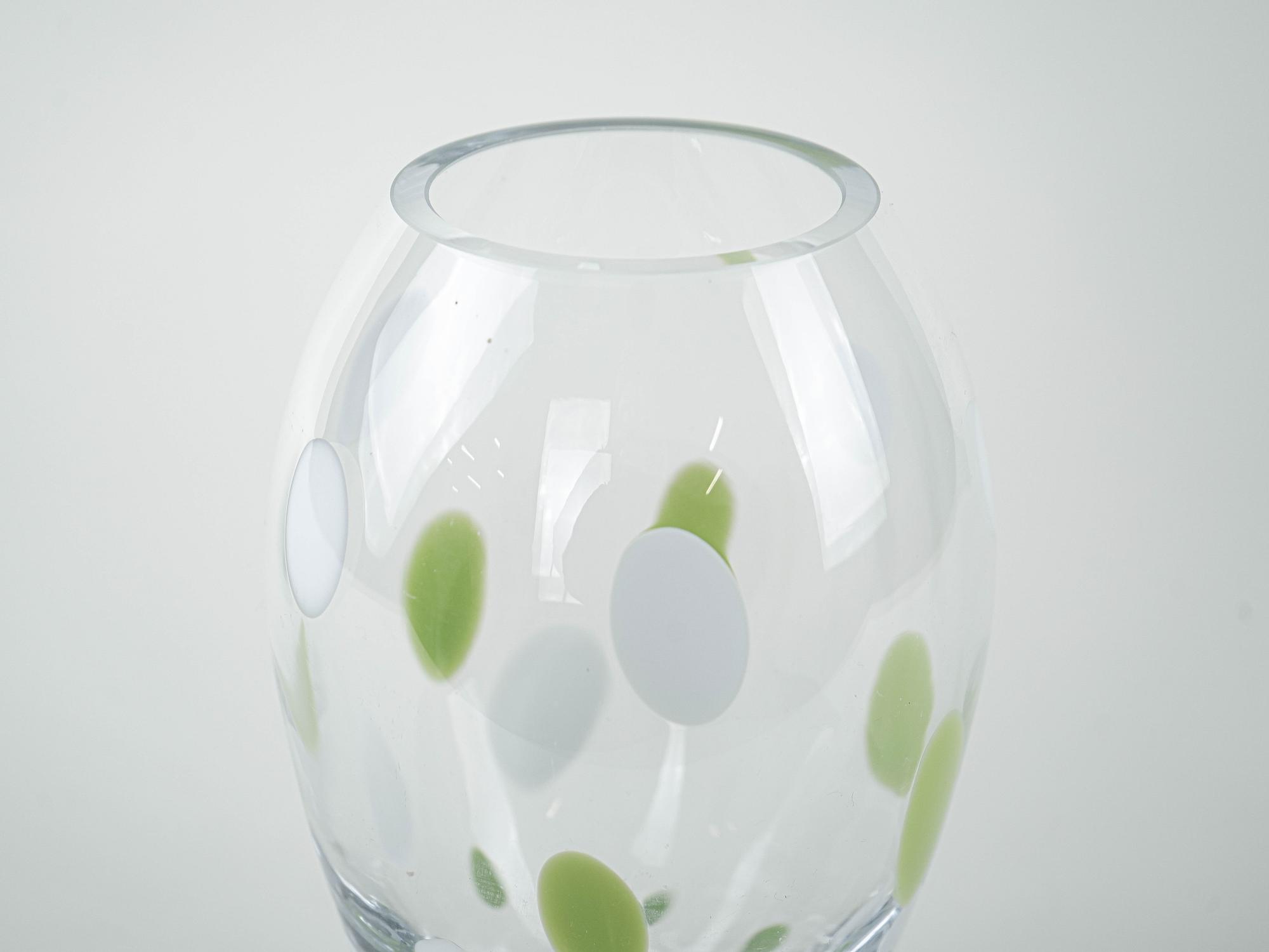 Glass vase with dots 1970s 4