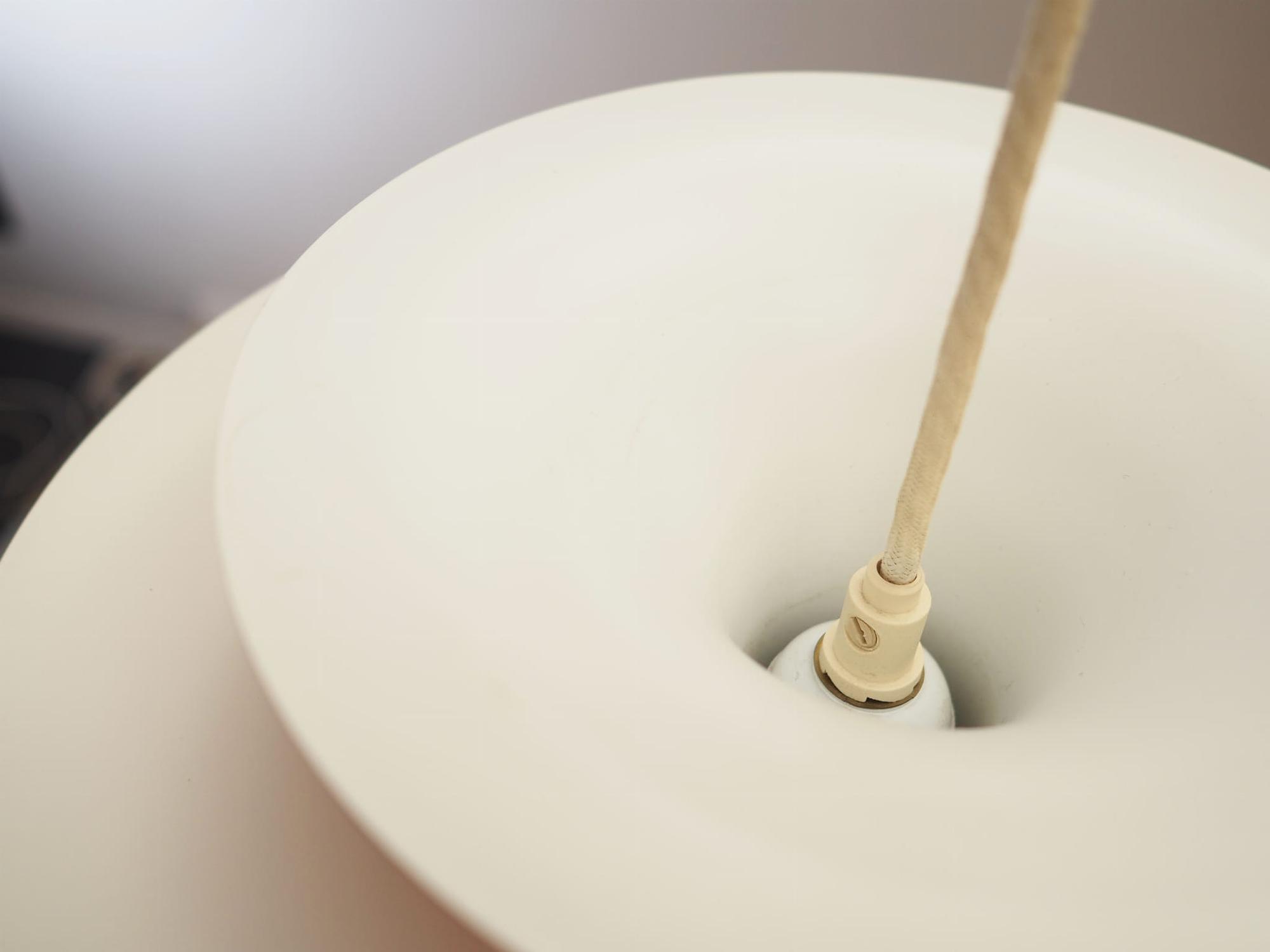 Vintage pendant lamp metal orange 1980s 5