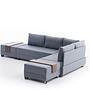 Fly Ecksofa Rechts mit 2 Hockern Blau 5