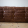 Togo Sofa 3-Sitzer Pull-Up-Leder Walnussbraun 3