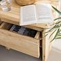 MOLAY Nightstand with Drawer Acacia Wood 3