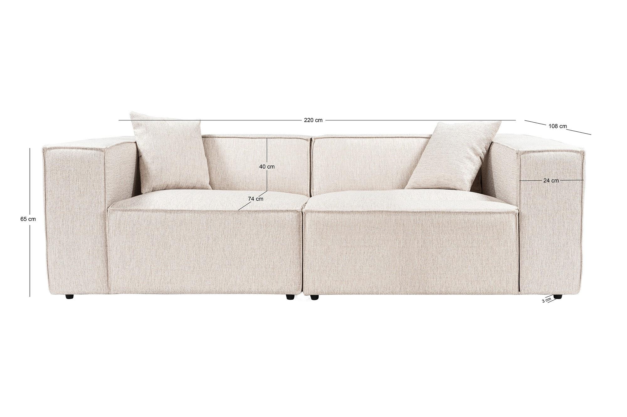 Lora 2-seater sofa, light brown 9