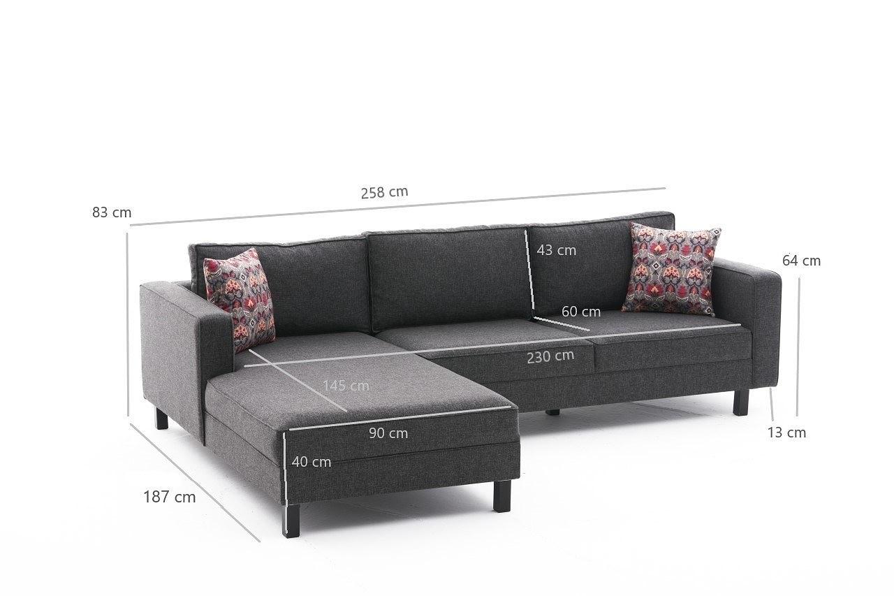 Kale Sofa Chaise Lounge Left Anthracite 6