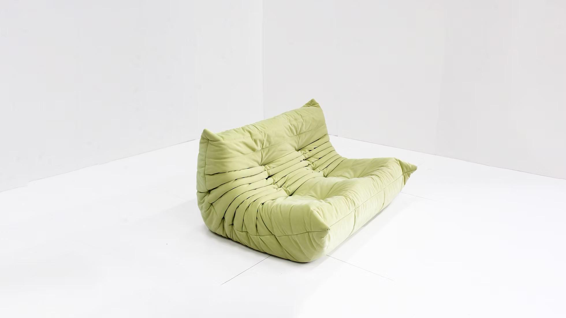 Togo Sofa 2-seater Alcantara Mint Green 6