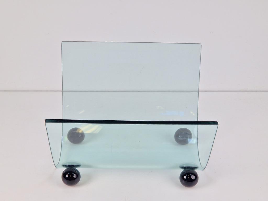 Vintage Zeitungsständer Glas Transparent 1980er Jahre 4