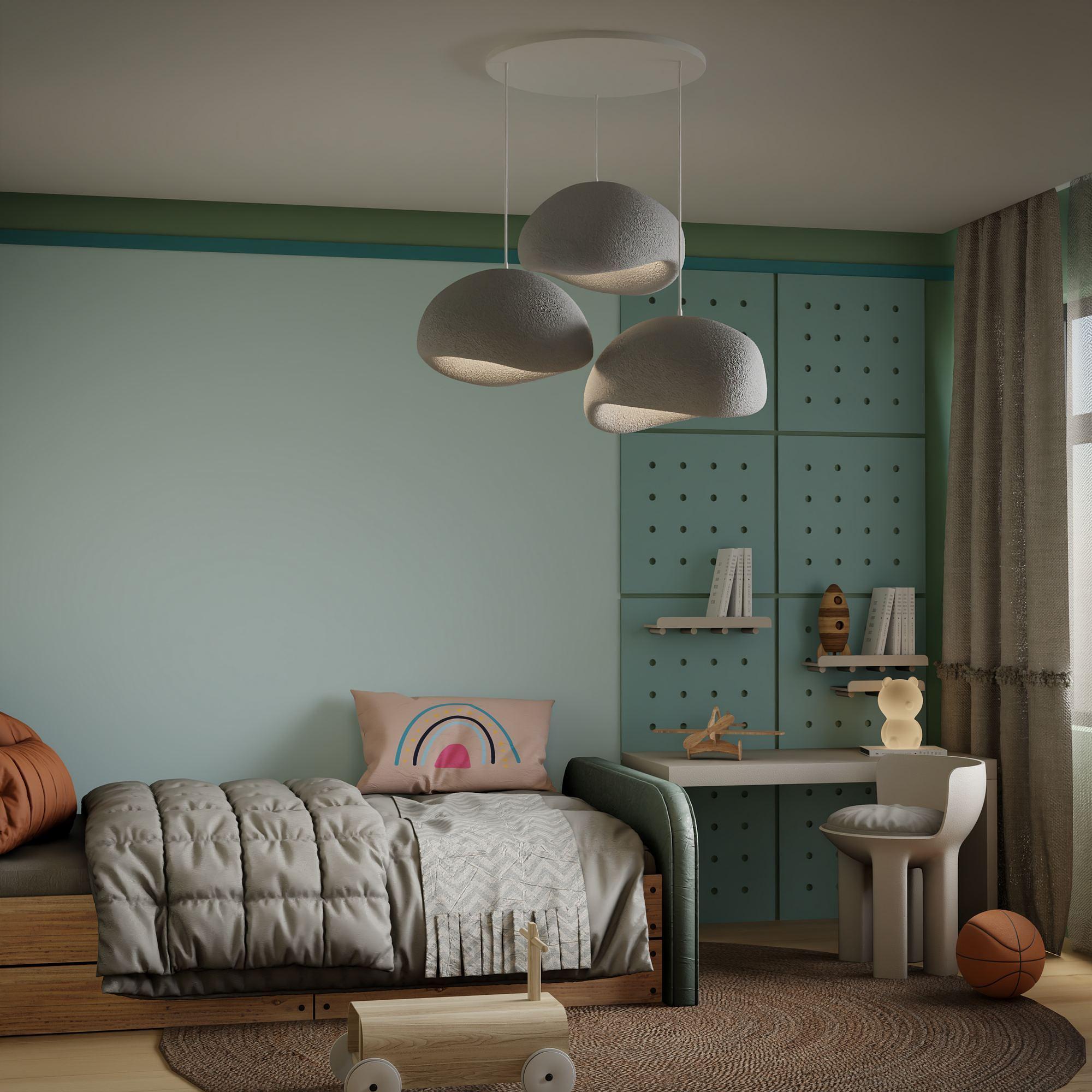 3-Flammig Wabi Sabi Haze & Hues Pendelleuchte Beton Grau 3