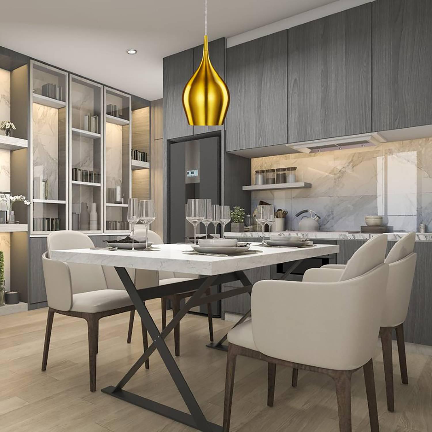 Pendant lamp Aluminum 1-light Gold 2