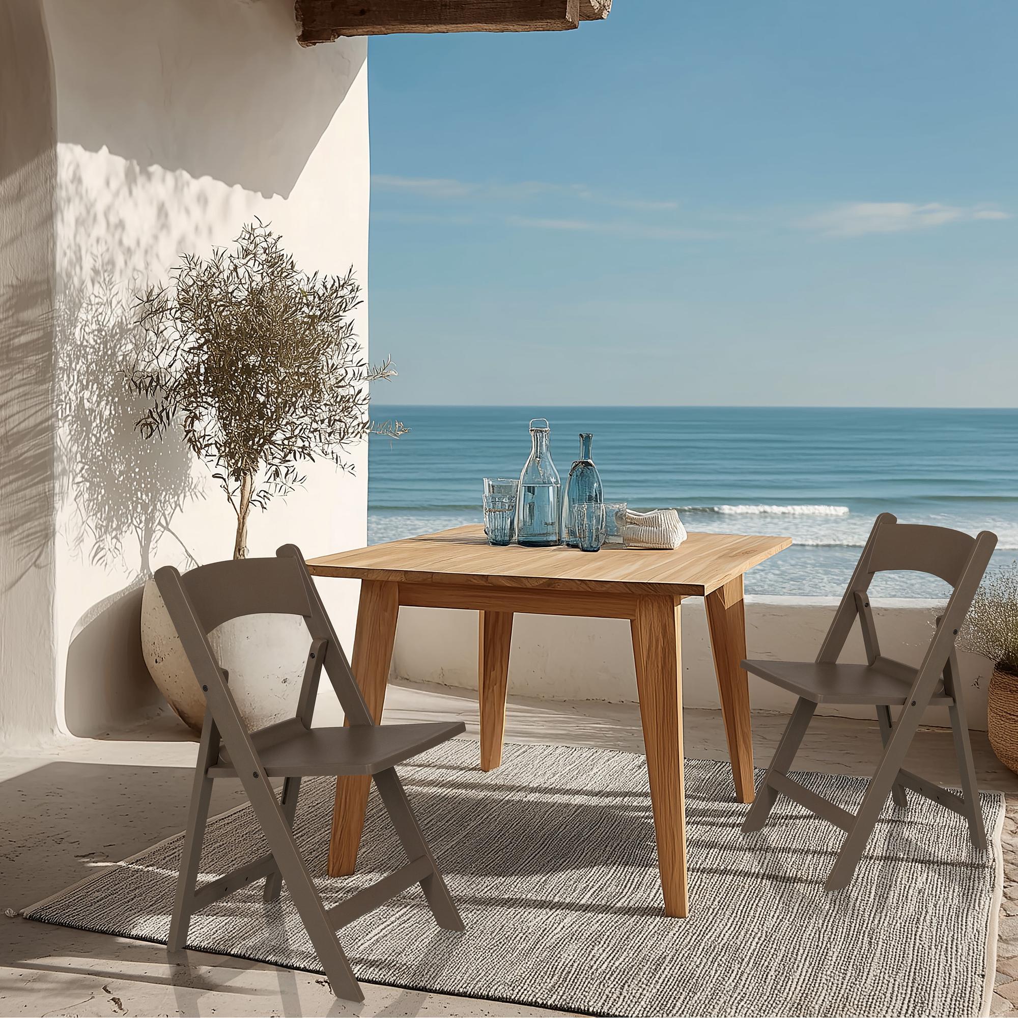 2x Travano Sedia da giardino Plastica Marrone 1