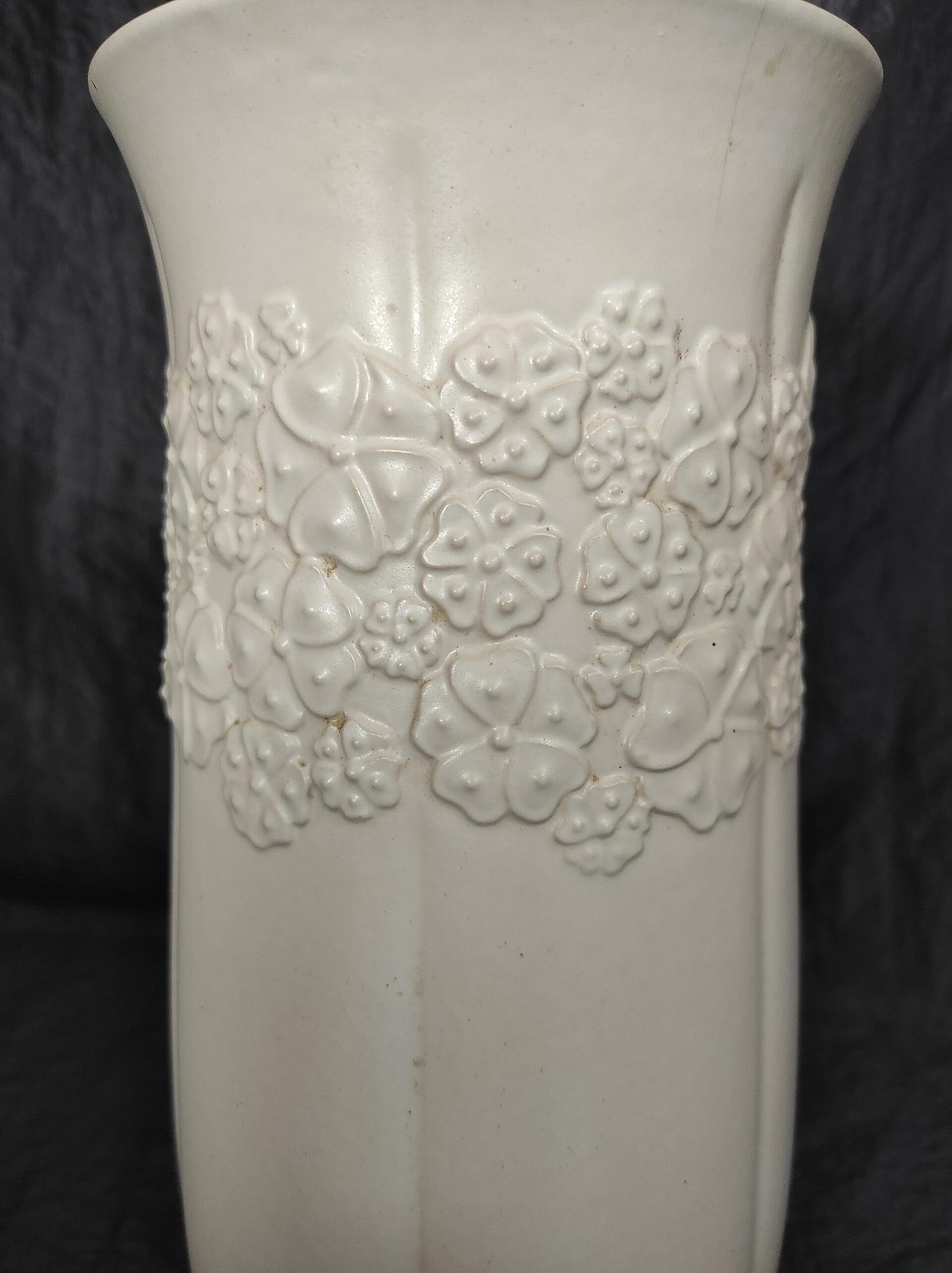 Vintage Vase Keramik Weiß 3