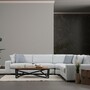 Ecksofa Textil Weiß 1