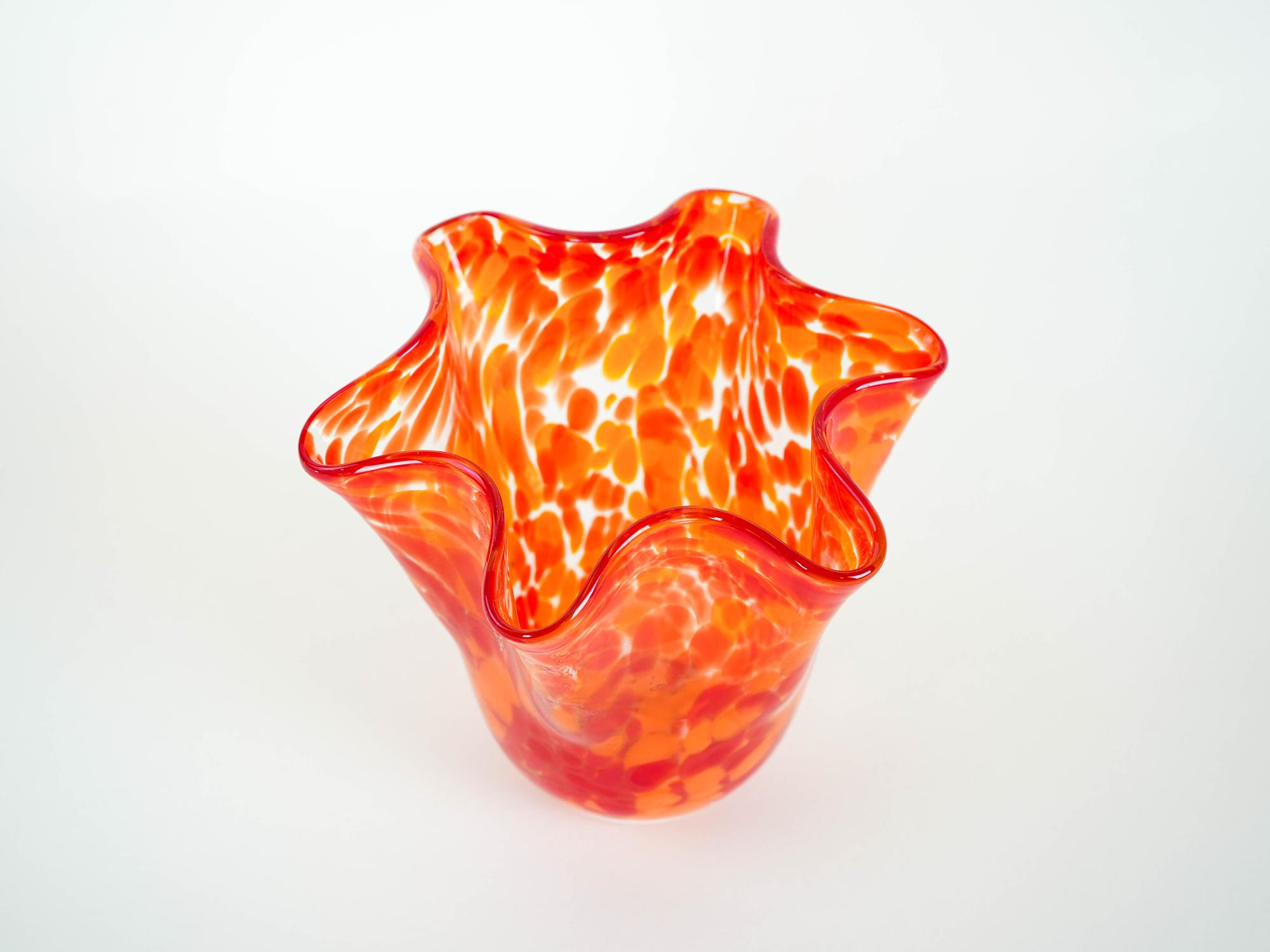 Glass vase 1970s Orange 3