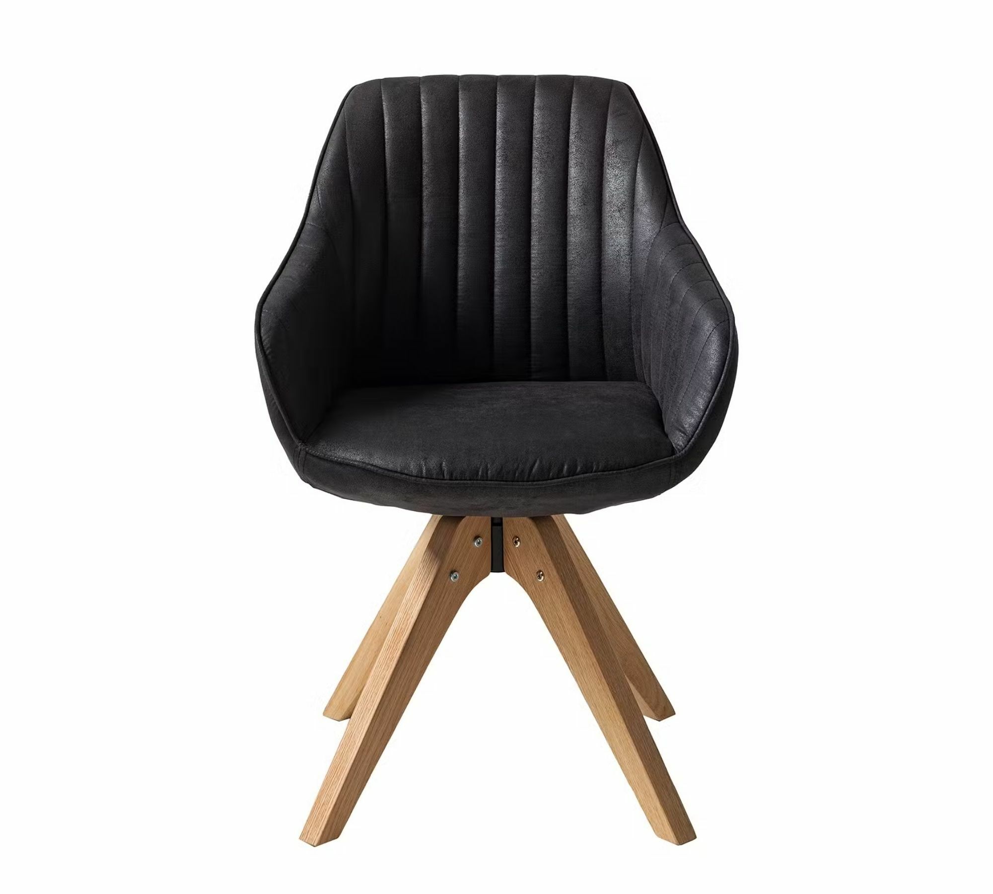 Ermelo III Armlehnstuhl Drehbar Kunstleder Eiche Massiv 2