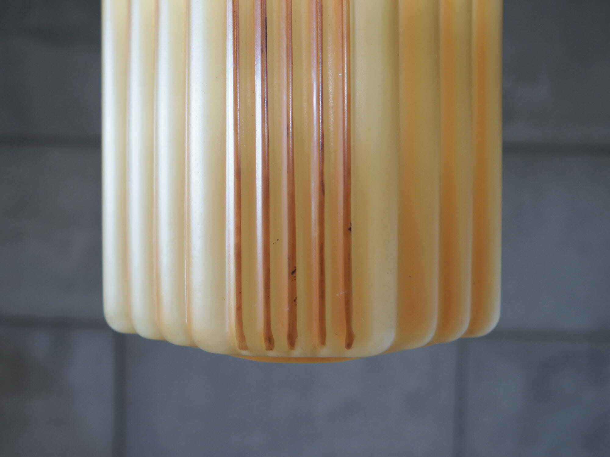 Vintage Pendant Lamp Glass Plastic Yellow 1960s 3