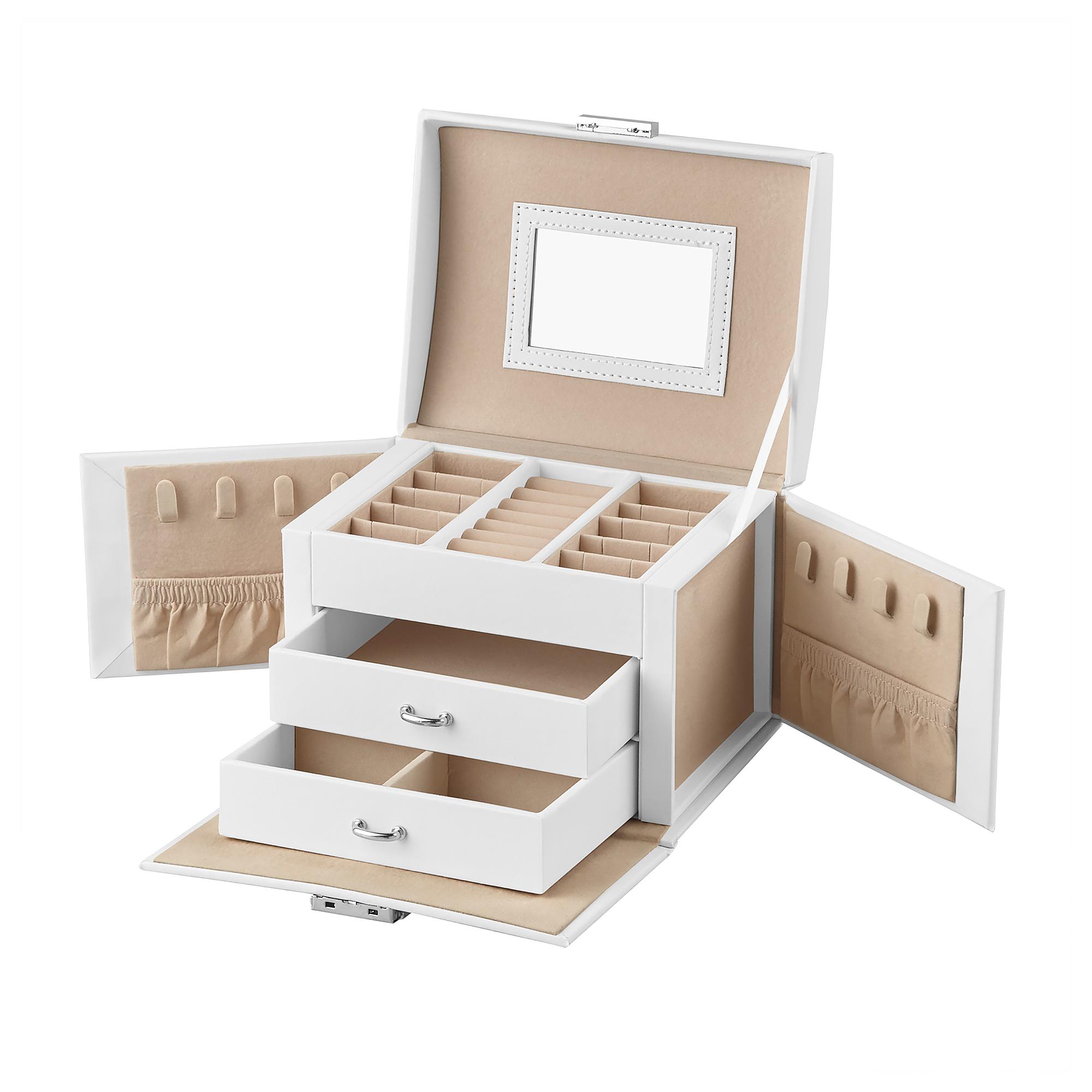 Bonalde  Typ B Schmuckkasten Holzwerkstoff Kunstleder Weiß 0