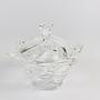 Vintage Bonbonniere mit Deckel Italien Glas 3