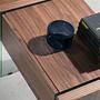 Bedside table walnut glass 4