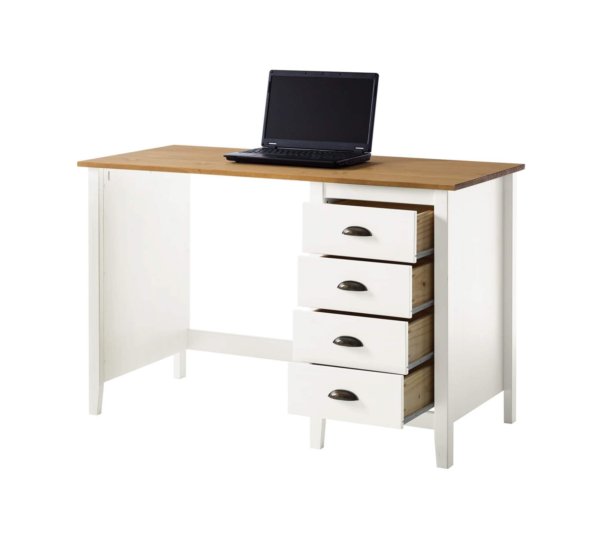 Schreibtisch Massivholz Weiß 5