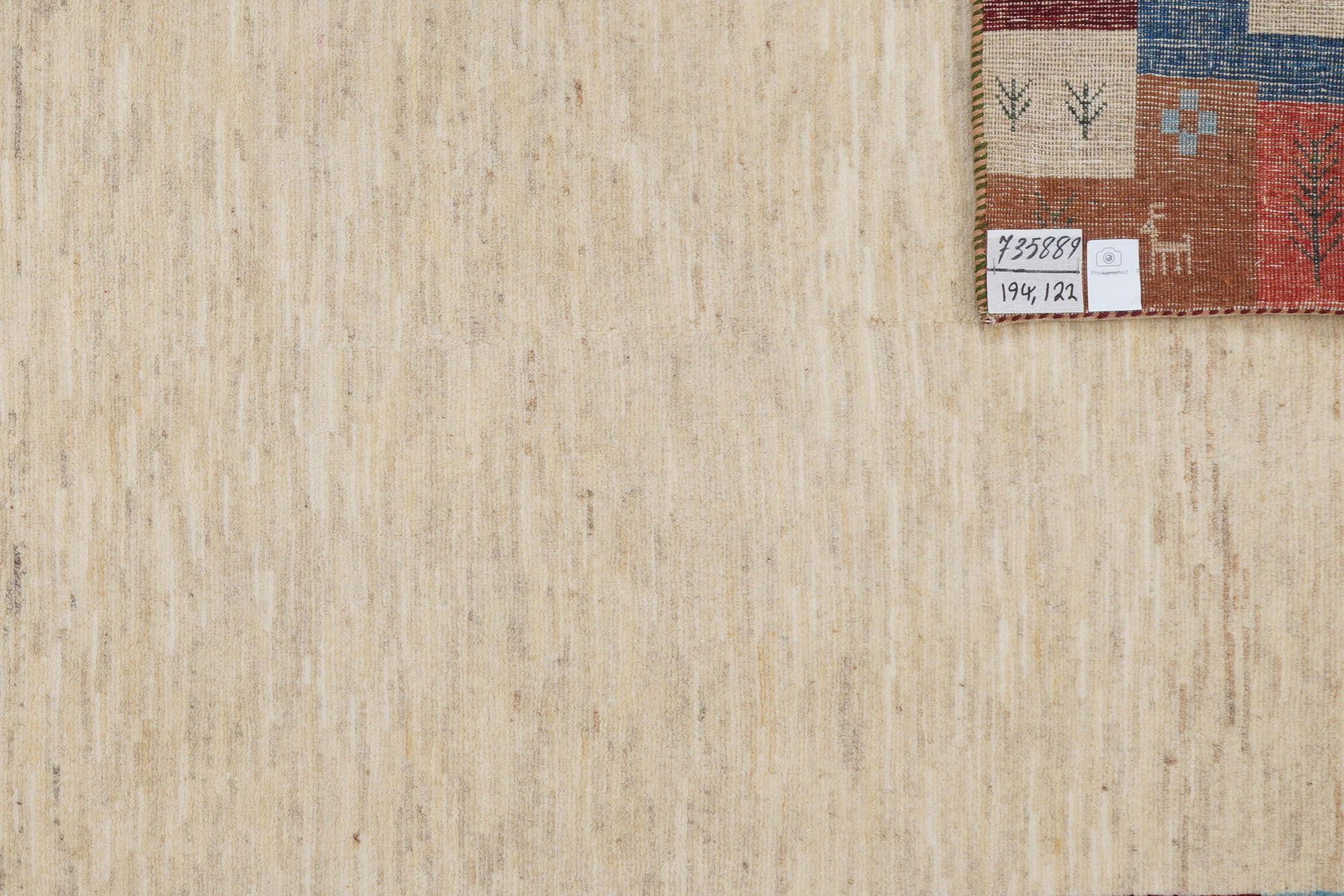 Tappeto Gabbeh Rizbaf Lana Beige 4