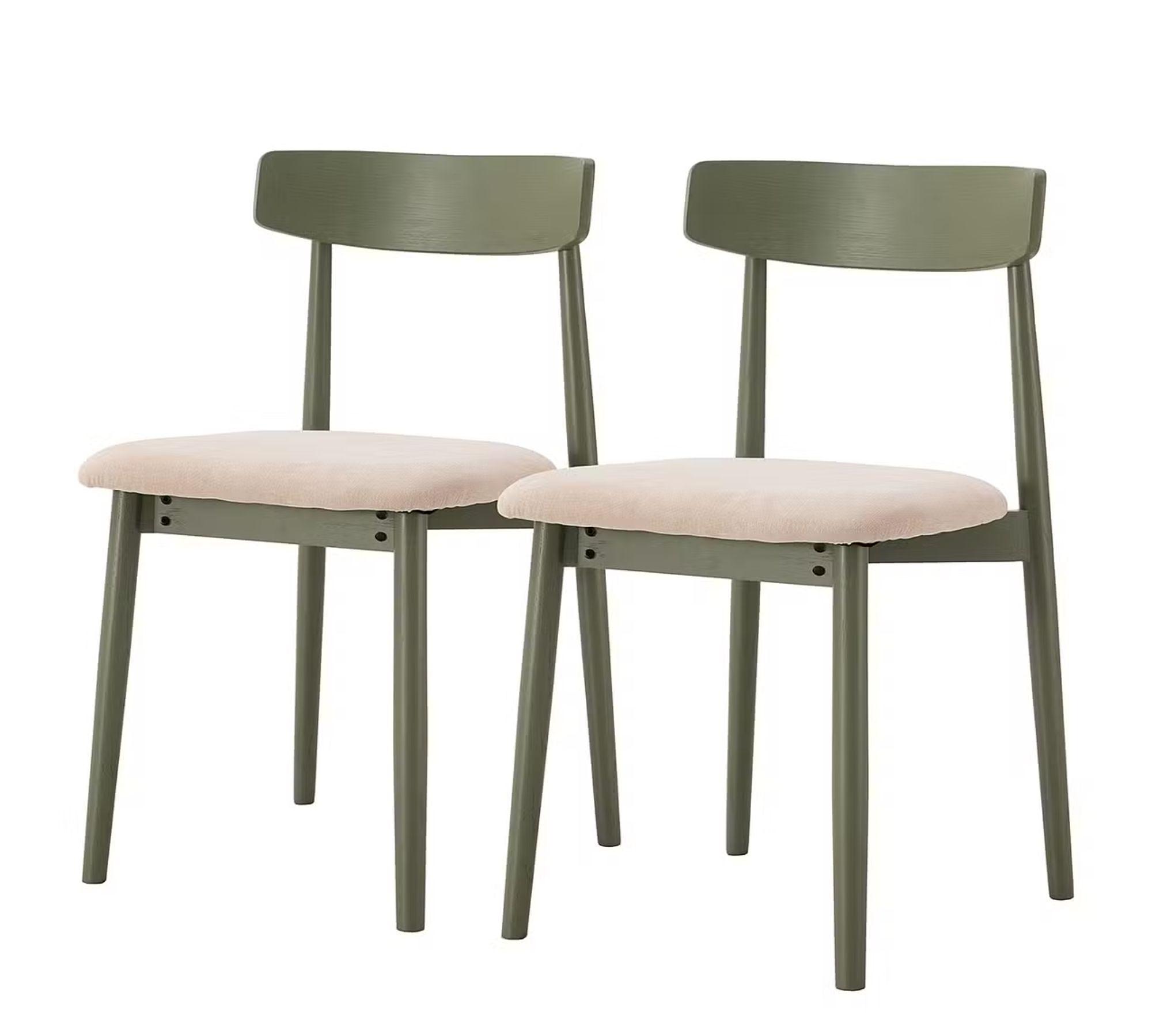 Esszimmerstuhl 2er-Set Stoff Grün 0