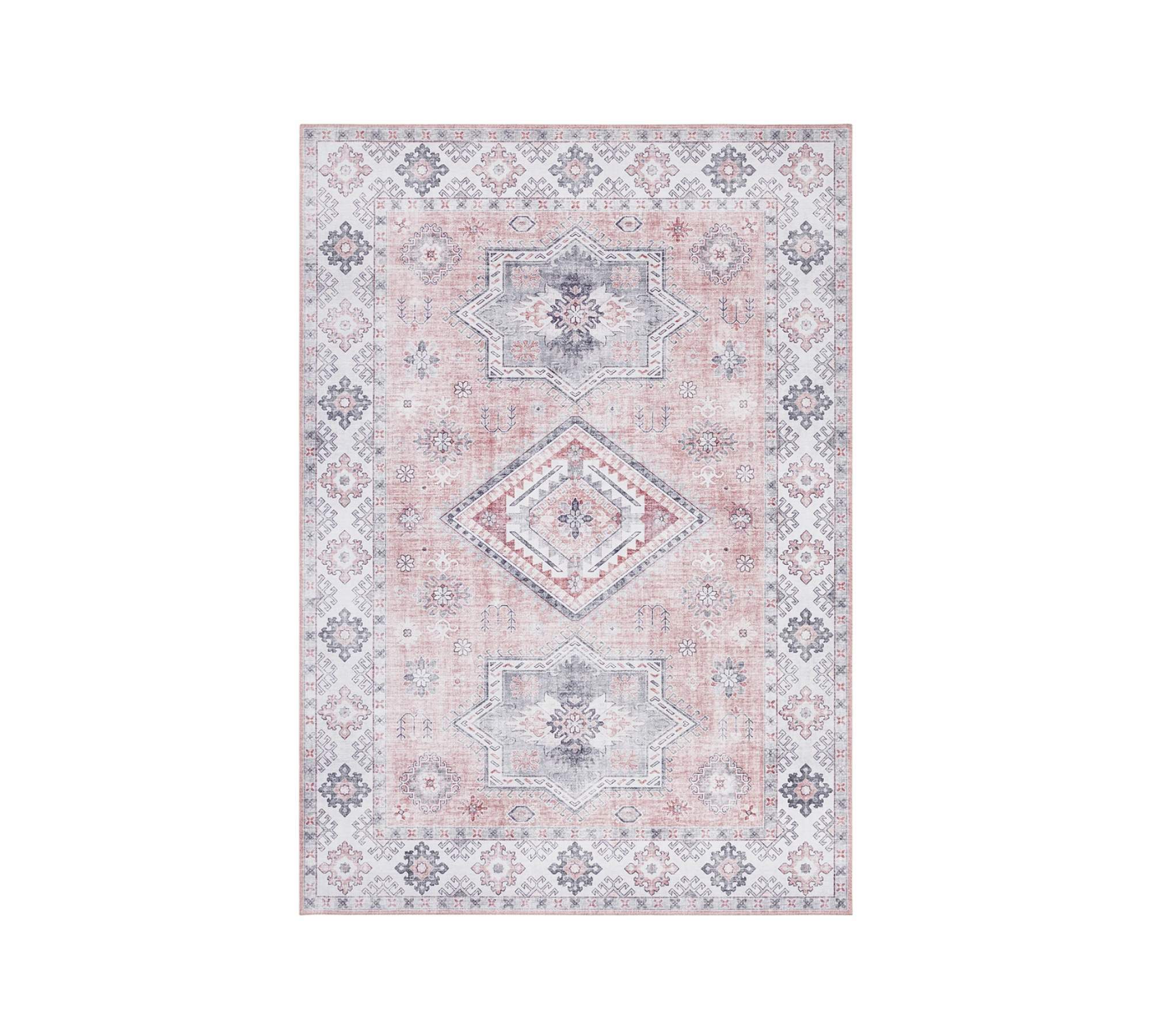 Kurzflorteppich Textil Altrosa 120 x 160 cm 1