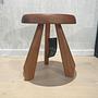 Tabouret Méribel Hocker Massivholz Braun Ø 33cm 1