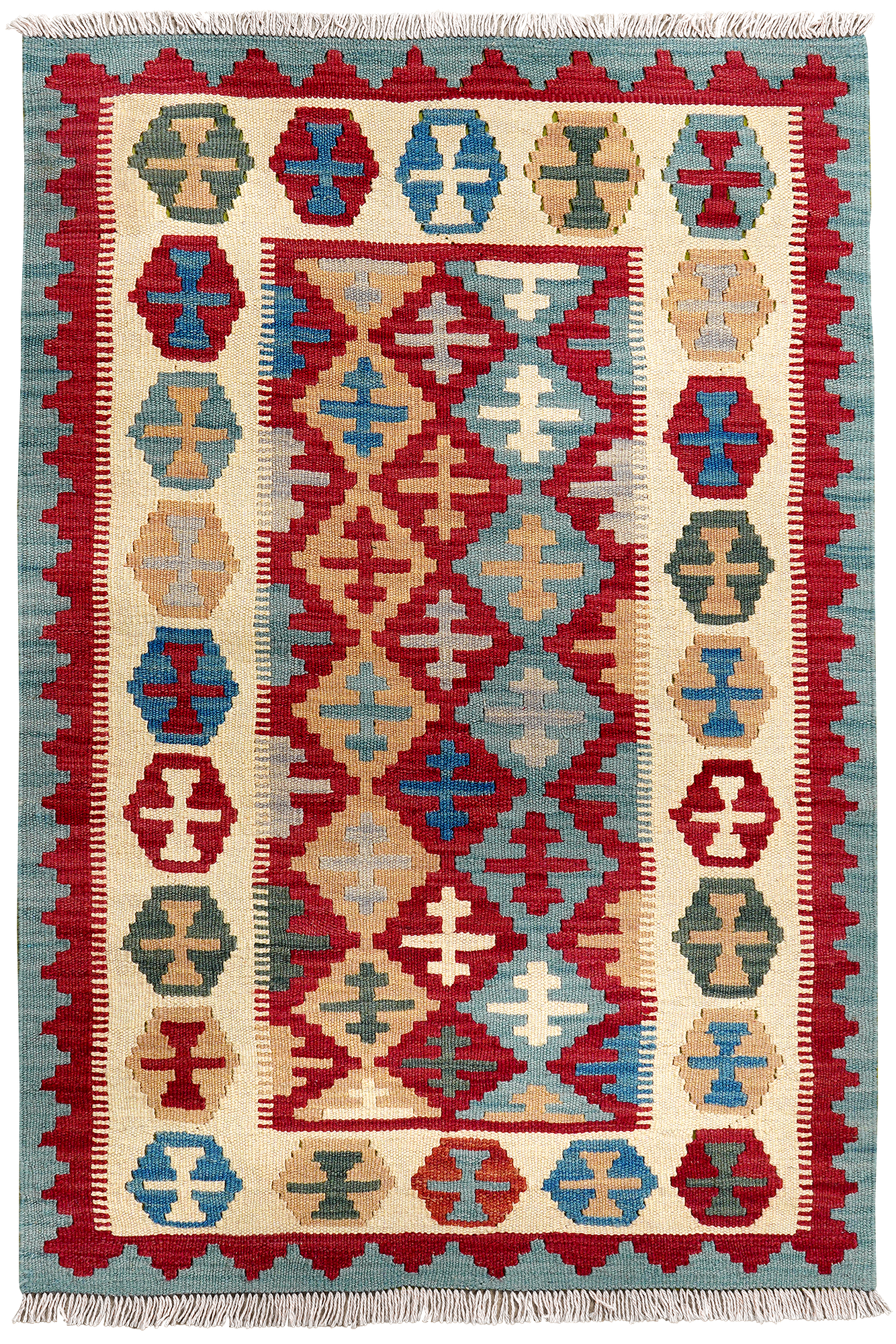 Kilim Gashgai Teppich Mehrfarbig 0