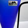 Vintage Postmodern Blumenvase Glas Blau 1990er Jahre 1