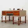 Vintage desk wood brown 1950s 3