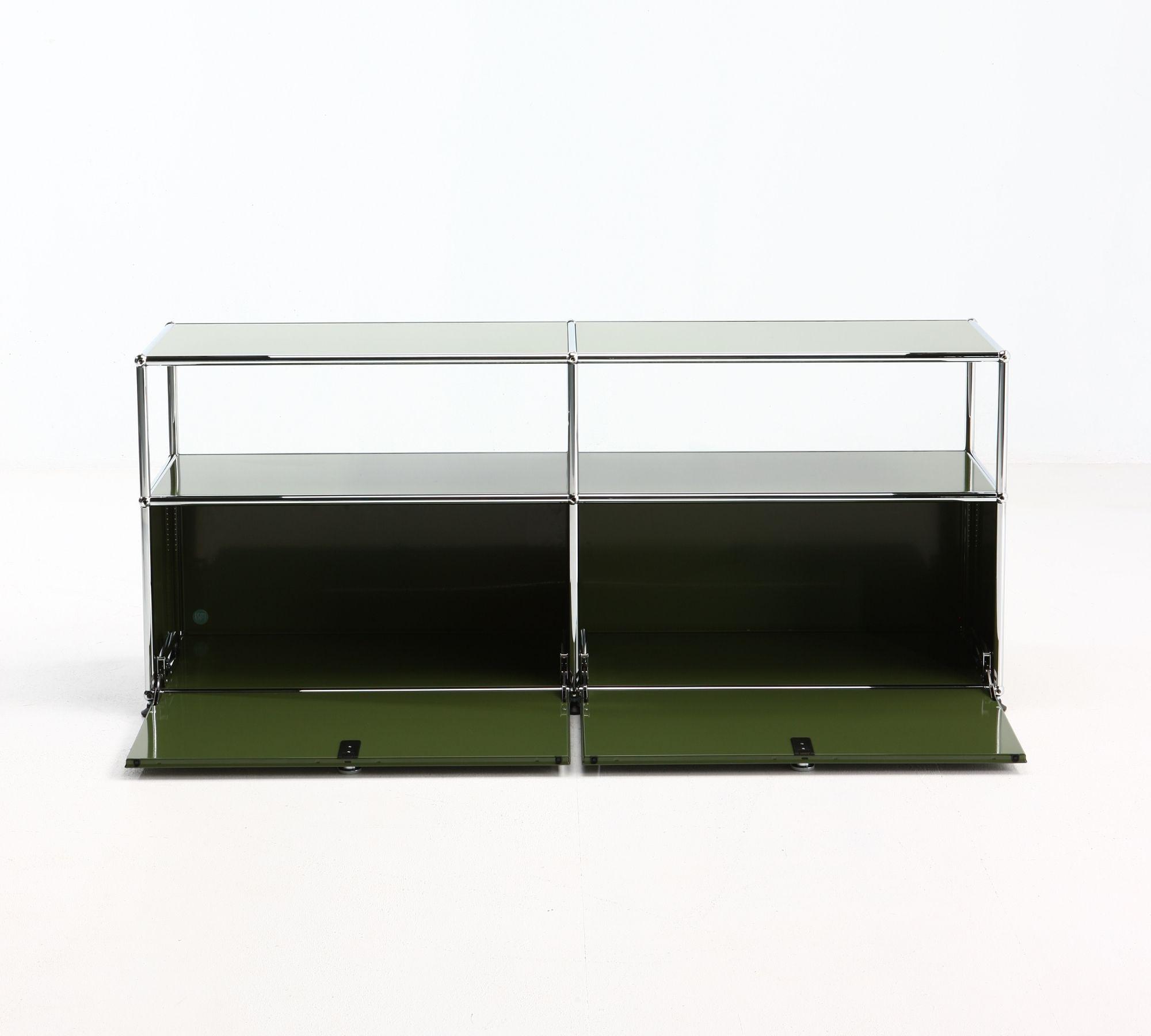 Sideboard 2x1 Mit 2 Klapptüren Olivgrün 1
