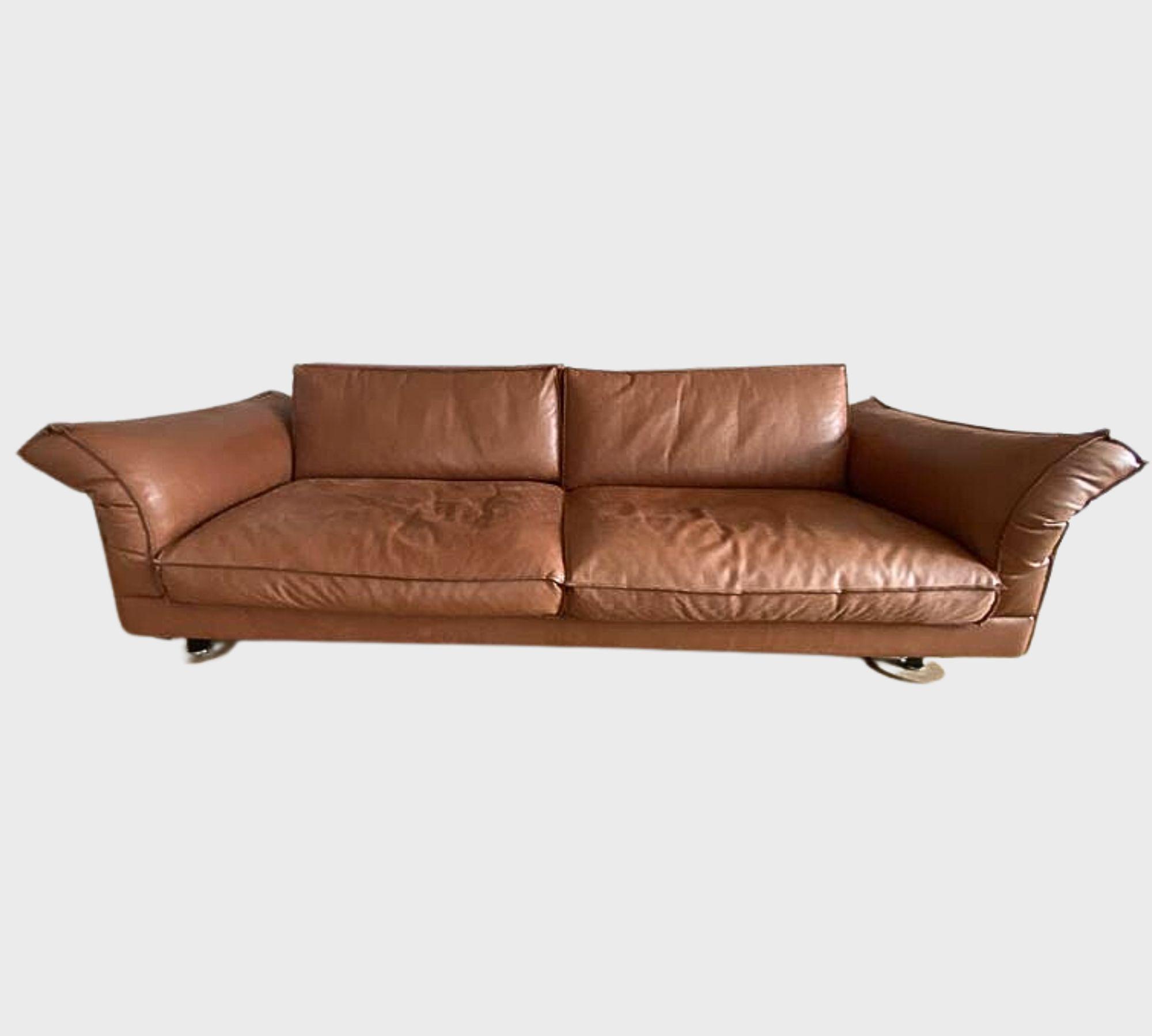 Violetta Sofa 3-Sitzer Leder Braun 0