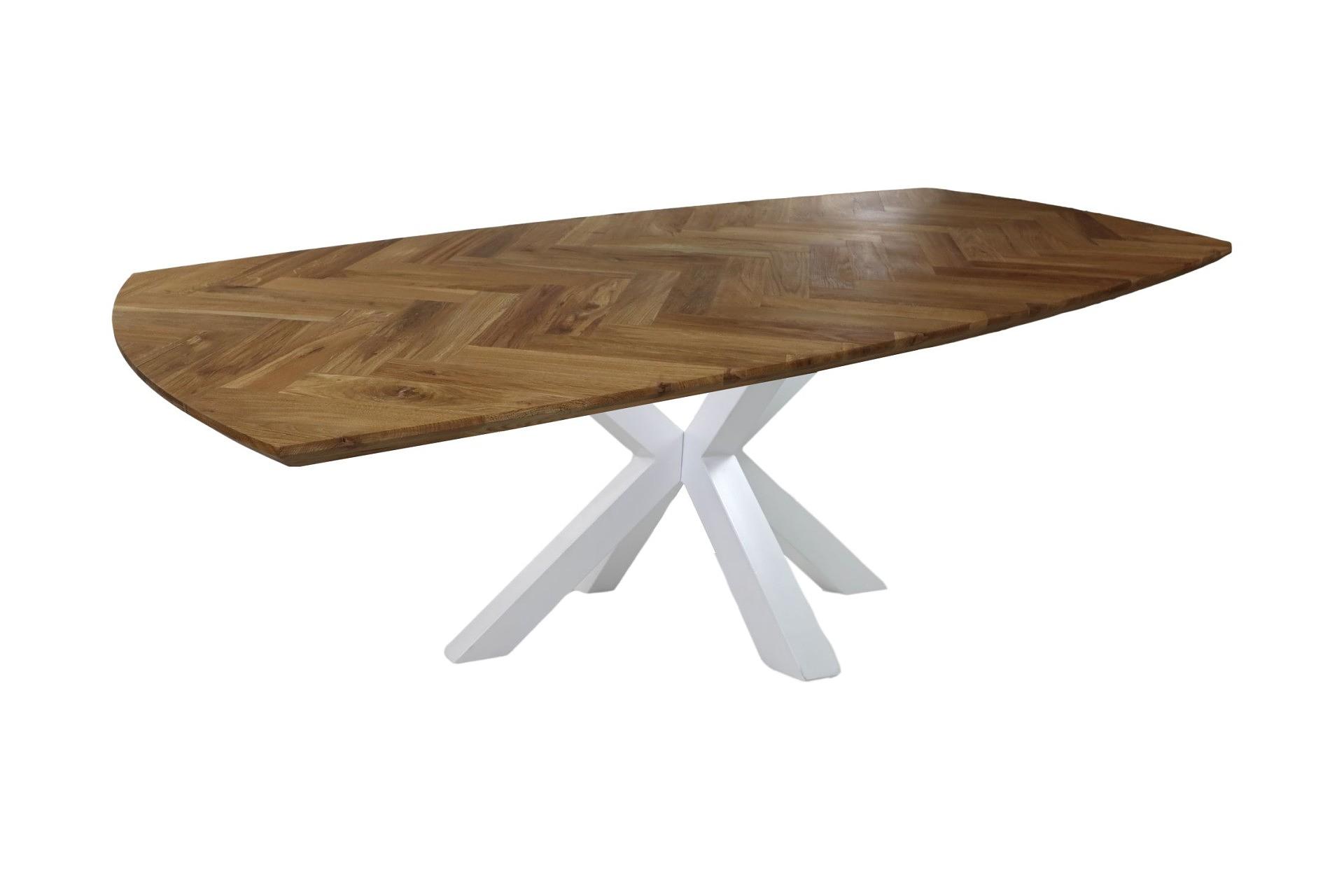 Fishbone Esstisch Eiche Metall 1