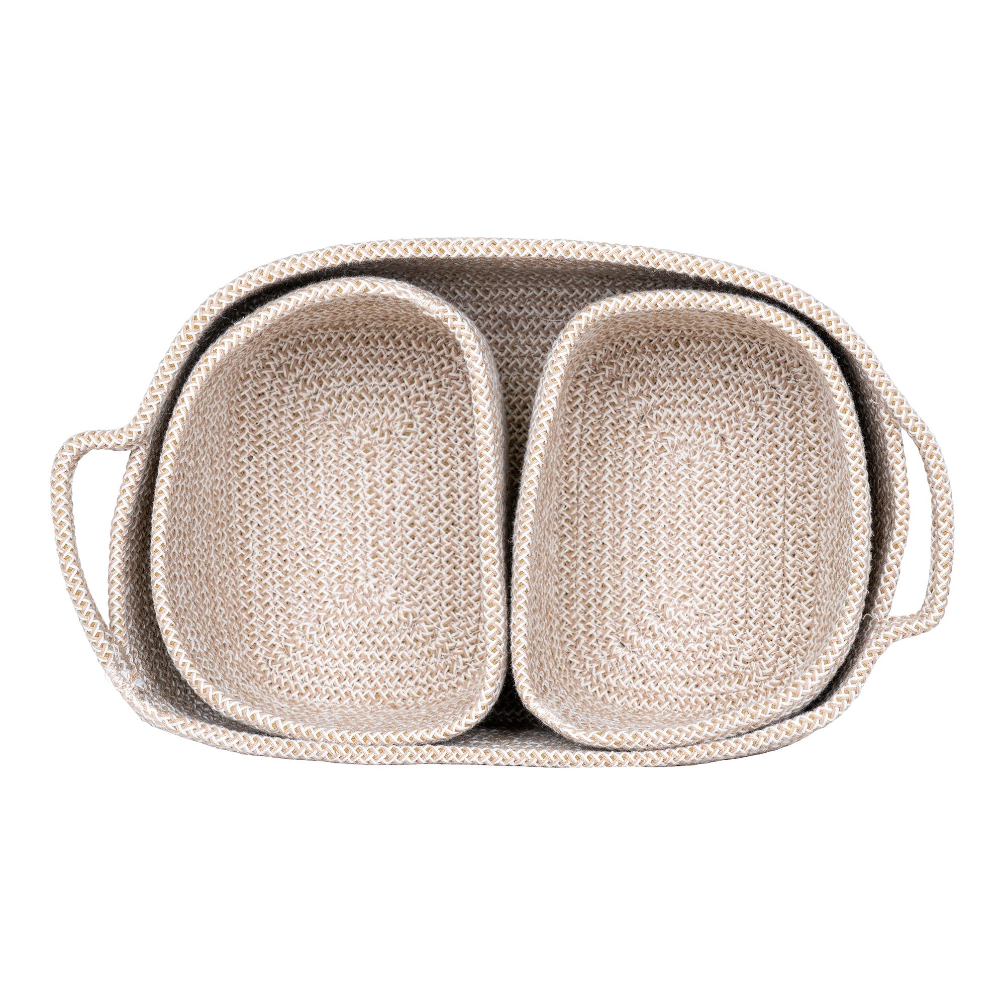 Korbset Teixo 3-teilig Beige Baumwollstoff 2