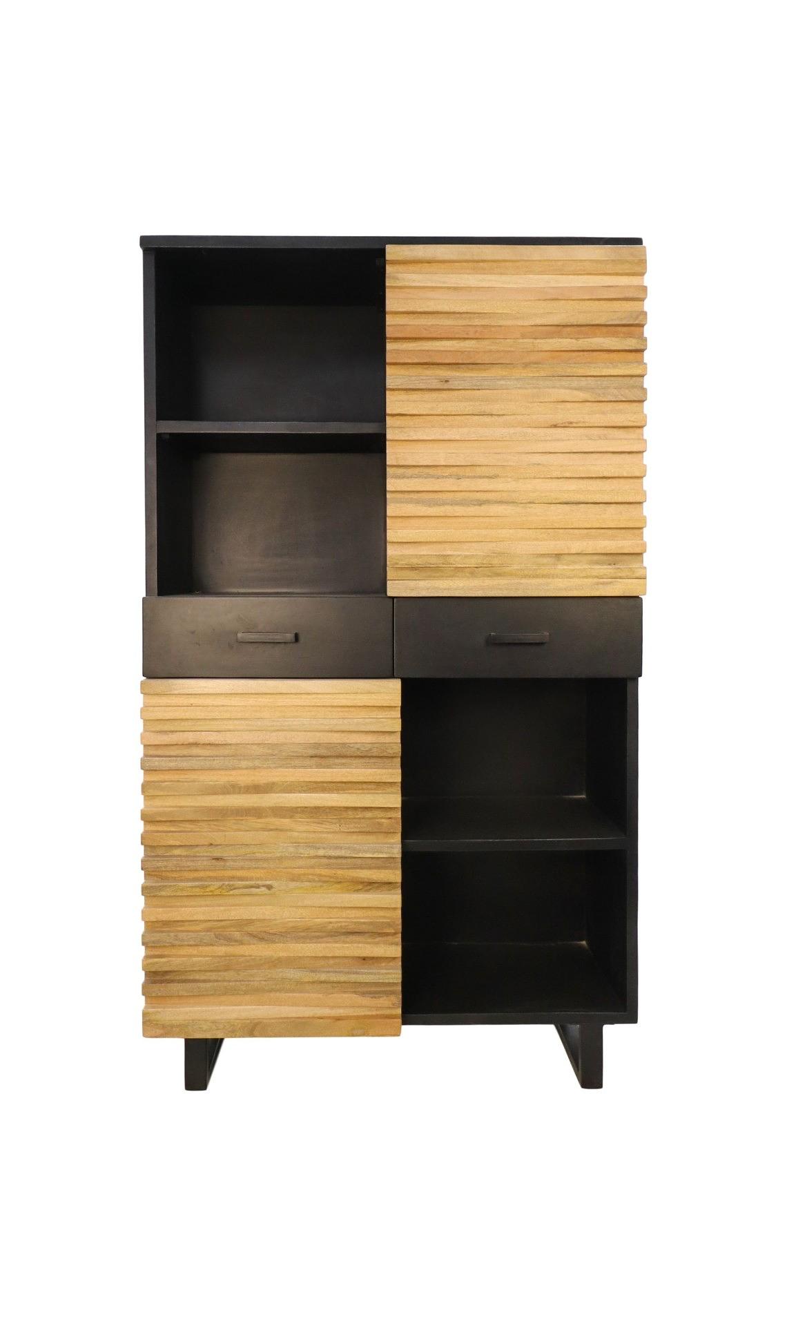Lille Schrank Akazienholz Metall 0