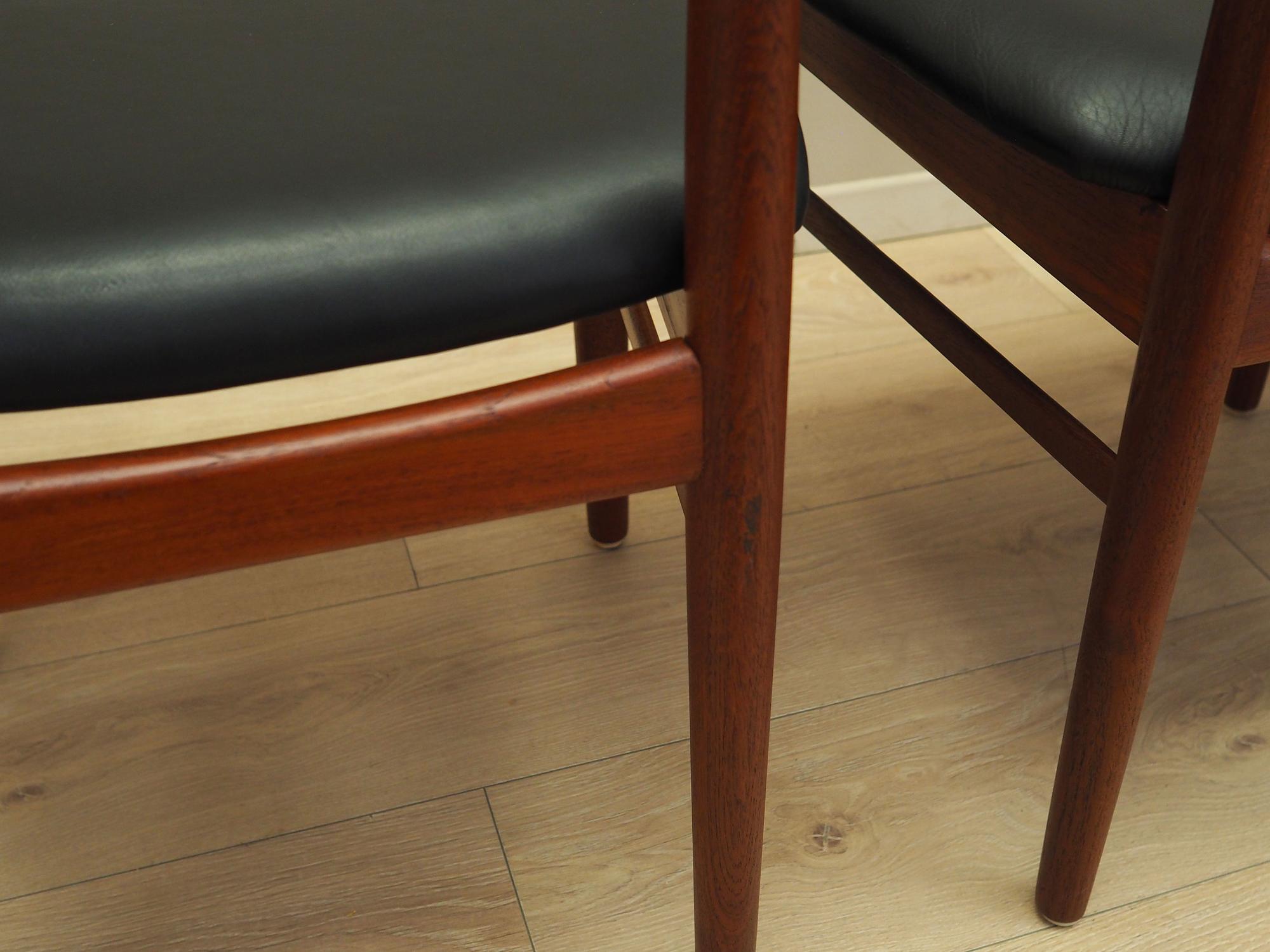 4x Vintage Dining Chair Teak Wood 1960s 11
